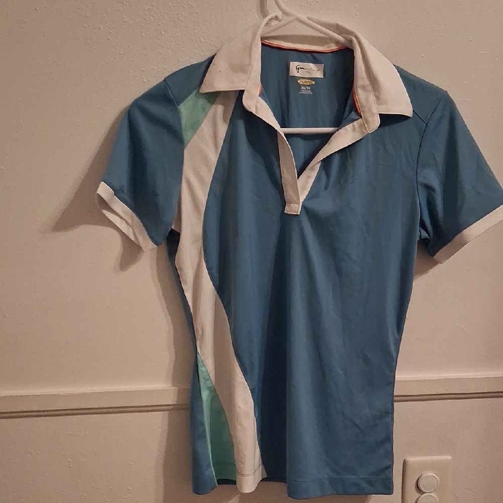 Greg Norman Collection Blue and White Women's Top